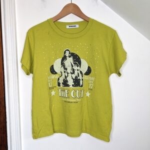 DAYDREAMER Green The Cut Rhinestones Reverse Girlfriend Graphic Tee NEW Size M